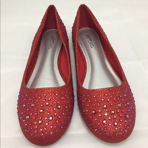 Red Sparkle Flats
